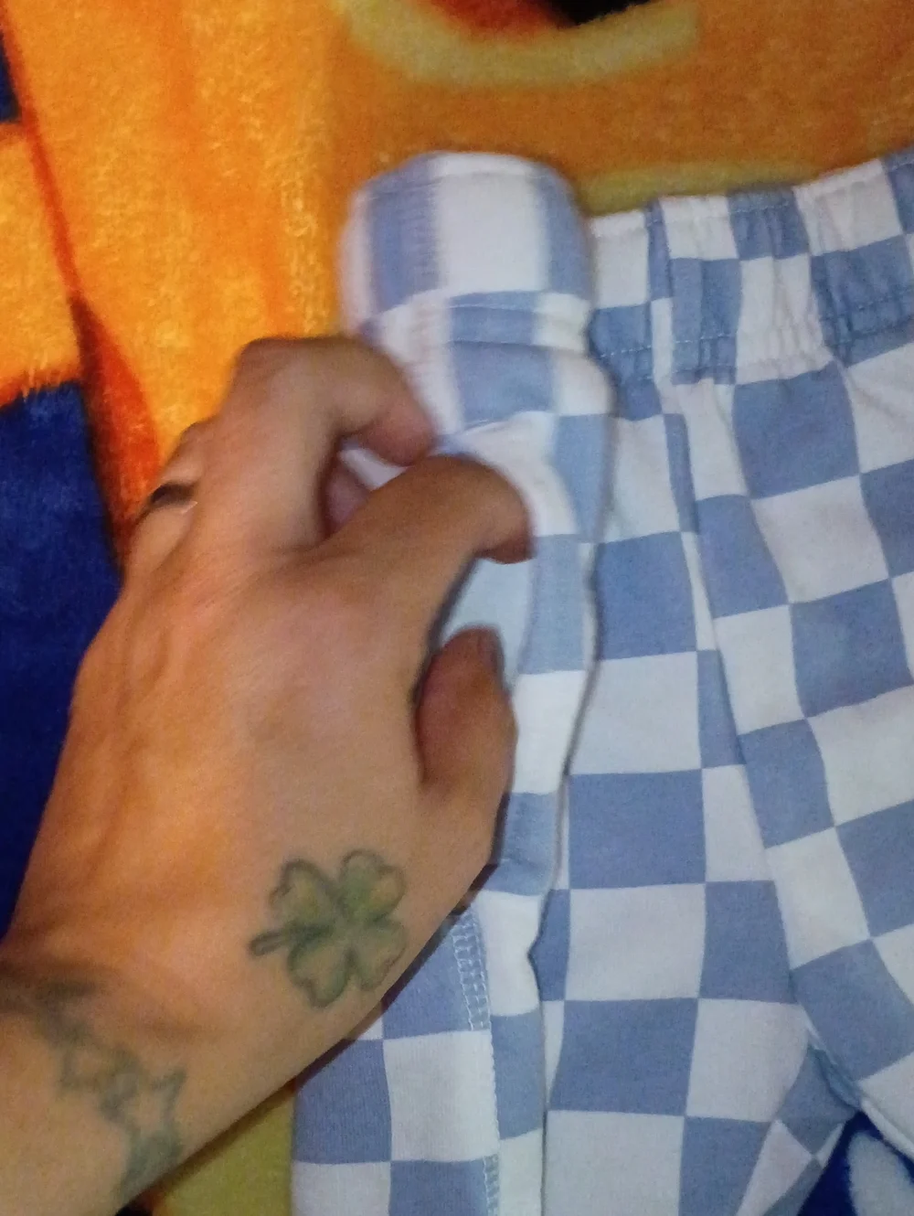 Kids White Bronco Graphic Tee & Blue Checkered Shorts Set